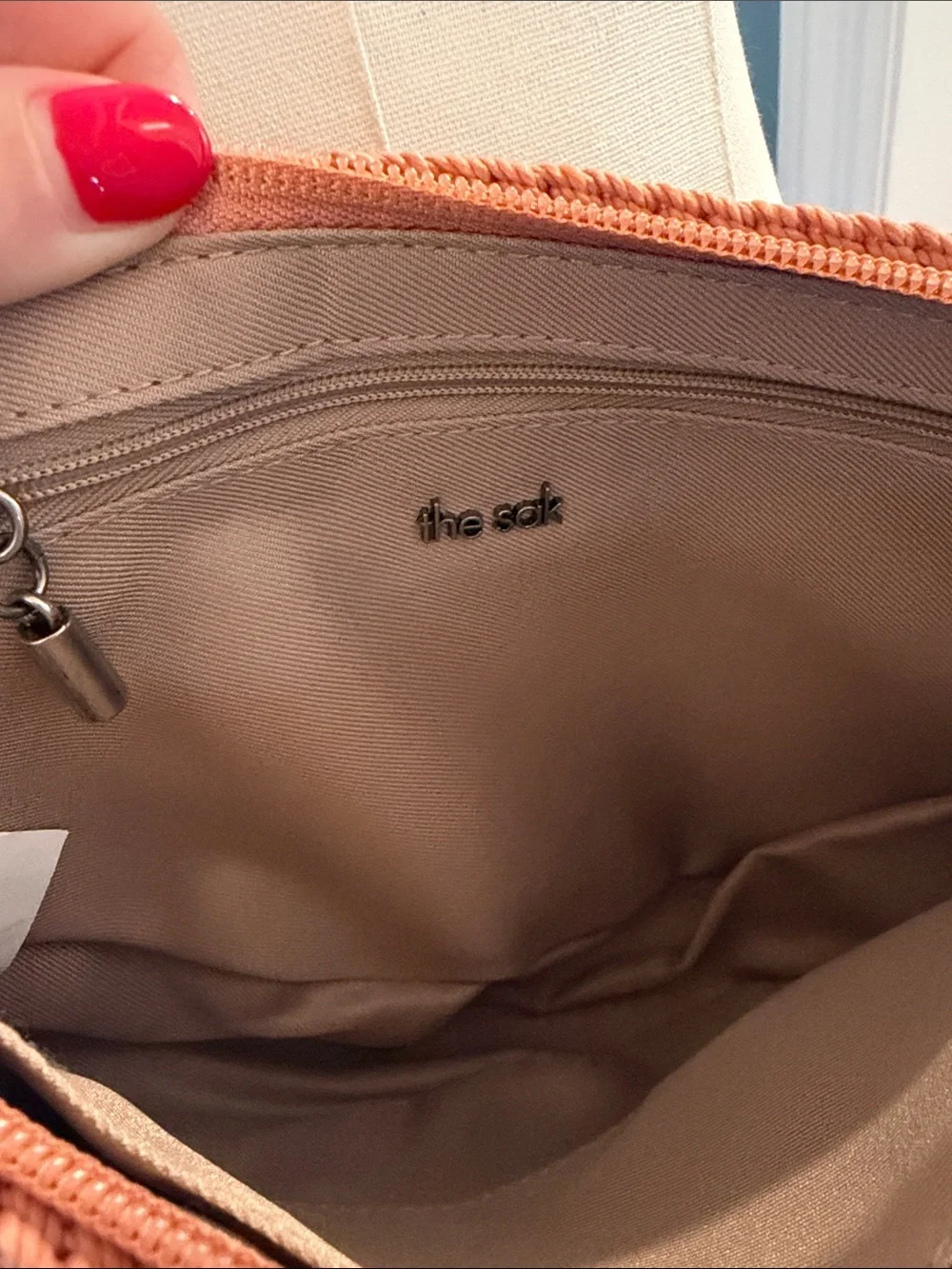 The Sak Tess Sling Crochet Crossbody Bag - Woven , Nectar - Picture 4 of 6